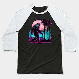 Bigfoot Sasquatch Cool Yeti Vaporwave Baseball T-Shirt